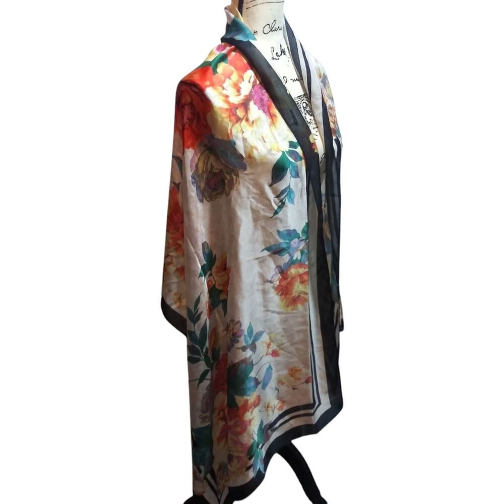 Giani Bernini GB Floral Logo Scarf Chic Slinky - Picture 3 of 11